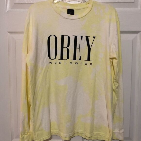 OBEY Men’s Long Sleeves T Shirt Size L - Picture 1 of 4
